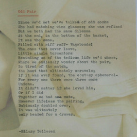 Poem by Hilary Tellesen, part of a collaboration with artist Erin Wade